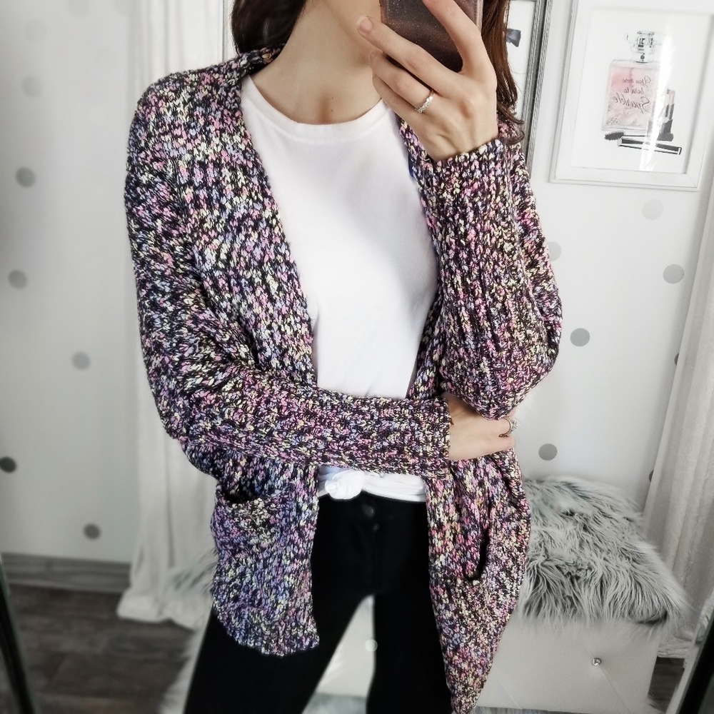 Last1️⃣Fun Dip Colorful Dolman Pocket Cardigan - Picture 3 of 12